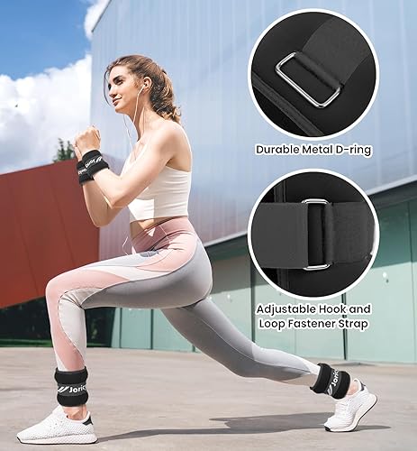 Miniatura 3 de Ankle Weights A Pair of 1/2/3/4/6/8/10/12/20 LBS Wrist Leg Arm Weights for Women Men with Adjustable Straps, Strength weighted for Physical Therapy