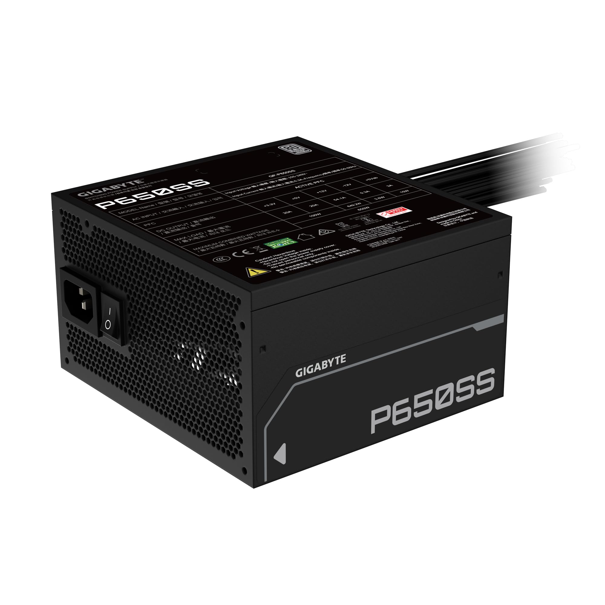GIGABYTE P650SS 650W 12 cm 80 PLUS BronzeNon-Modulaire
