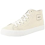Calvin Klein Jeans Men's Vulcanized Cotton Trainers, Beige Creamy White Bright White
