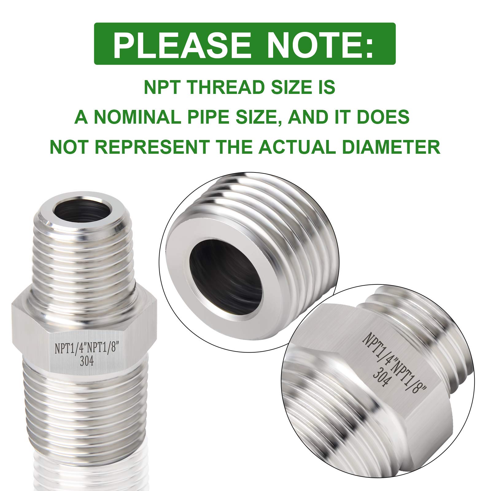 Hgudesign 304 Stainless Steel Hex Nipple, High Pressure Pipe Fitting With 3 4 X 3 4 Npt Male Thread Pipe Adapter 1 Piece - View #10