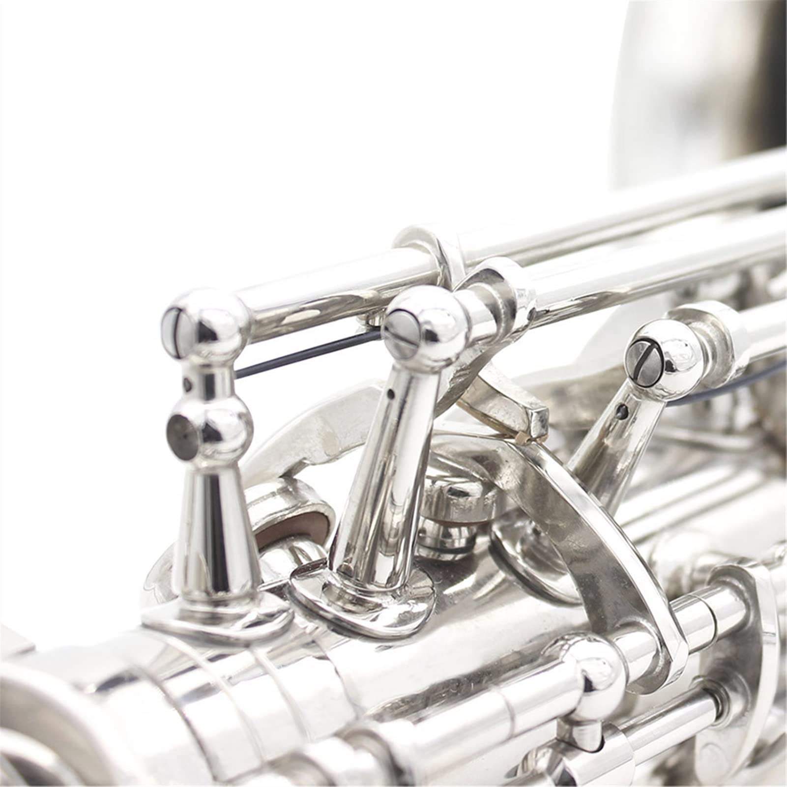 Sax Principianti Kit Sax Contralto in MIB Ottone Placcato Argento Strumento a fiato Professionale Mi Sax Piatto con Cinturino in Custodia Strumento Musicale Strumento a fiato