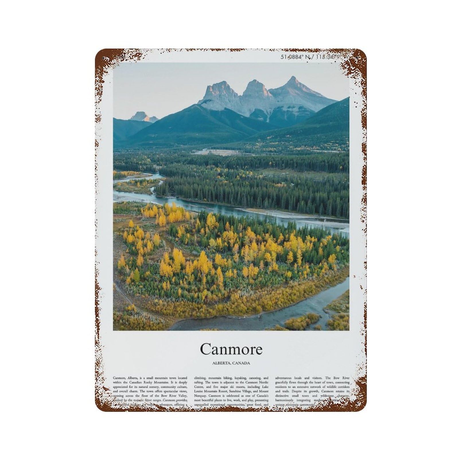 xiaoxiaoshen Canmore Alberta, Canada City Scenery Wall Decor Art Metal Tin Poster Modern Home Decor Art Home Bar Shop Decorations Vintage Sign 40x30cm