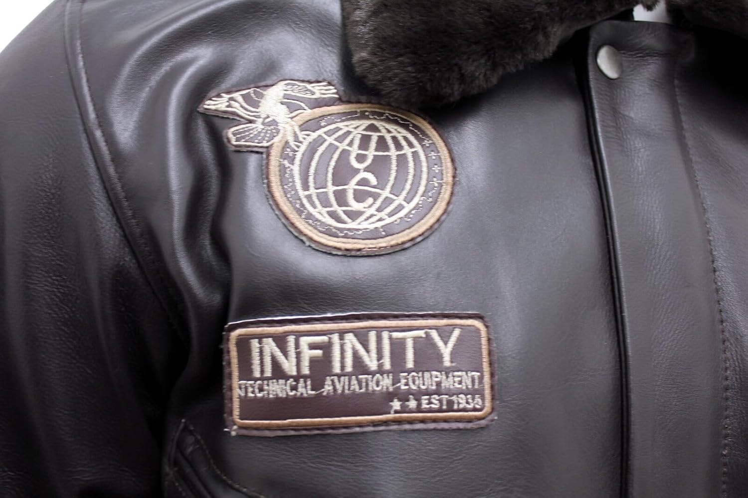 Infinity Men's Cow Hide Leather Flight Bomber Jacket