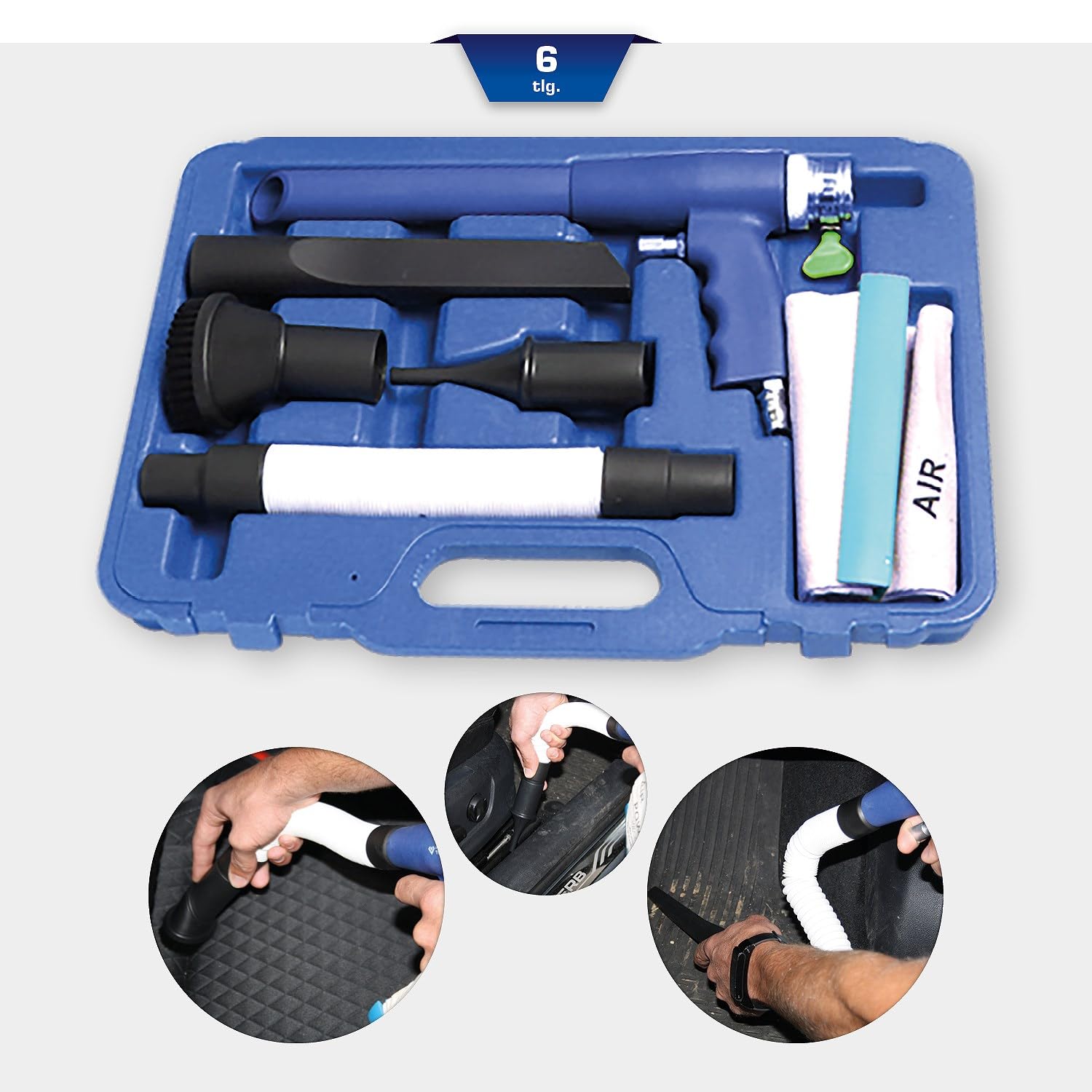 BRILLIANT TOOLS BT511130 Aspiratore ad aria compressa, 6 pz [Powered by KS TOOLS]