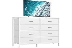 BOLUO White Dresser for Bedroom 8 Drawer