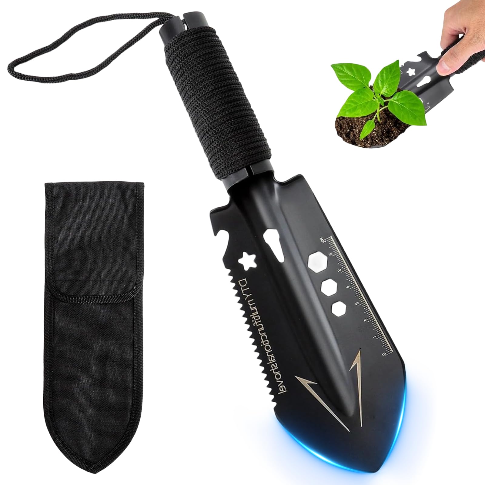 Vanga per Orto, Pala Campeggio 9 in 1 – Pala Portatile Leggera con Borsa per Giardinaggio, Campeggio, Escursionismo in Spiaggia e Sopravvivenza