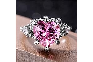 925 Sterling Silver Heart-Shaped Engagement Ring