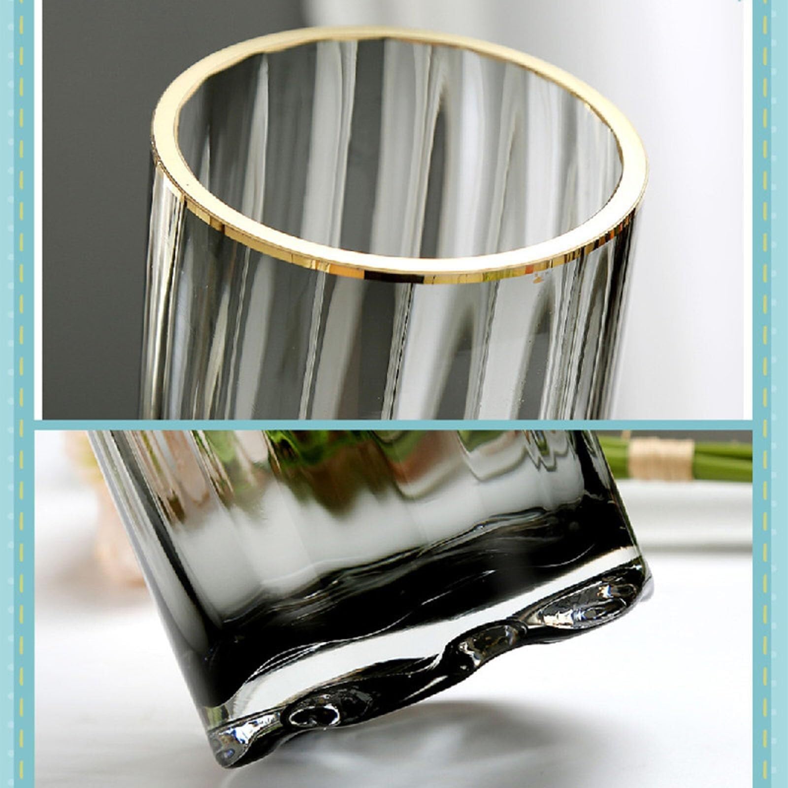 Vasi per fiori Vaso di vetro Decorazione moderna fiori d'acqua for soggiorno, sala da pranzo, camera letto Centrotavola(Clear,10 * 10 * 30CM)