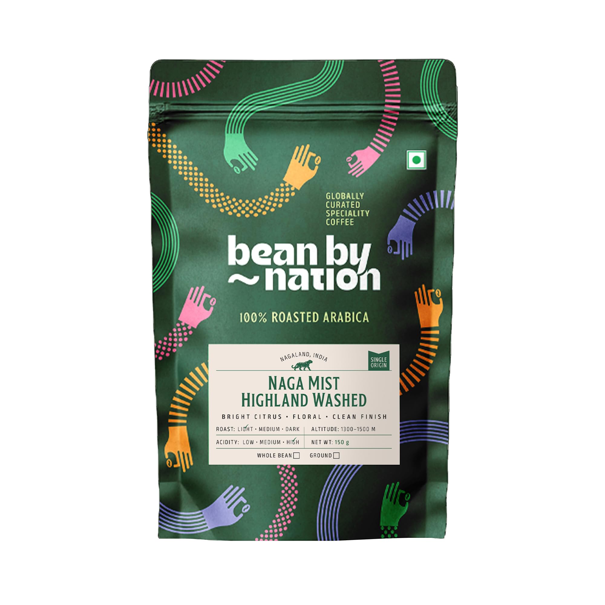 Naga Mist - Nagaland Single Origin Coffee (Whole Beans) - 100% Arabica I Light Roast | Washed Process | 150gms | Bean By Nation-picture-20