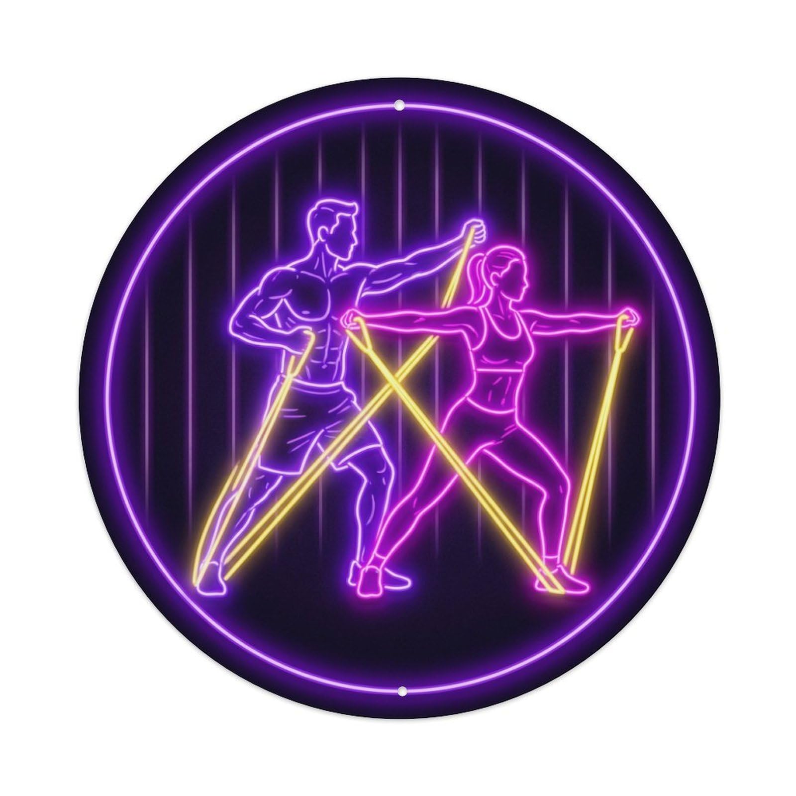 Vintage Faux Neon Gym Retro Bodybuilding Fitness Endurance Metal Tin Sign