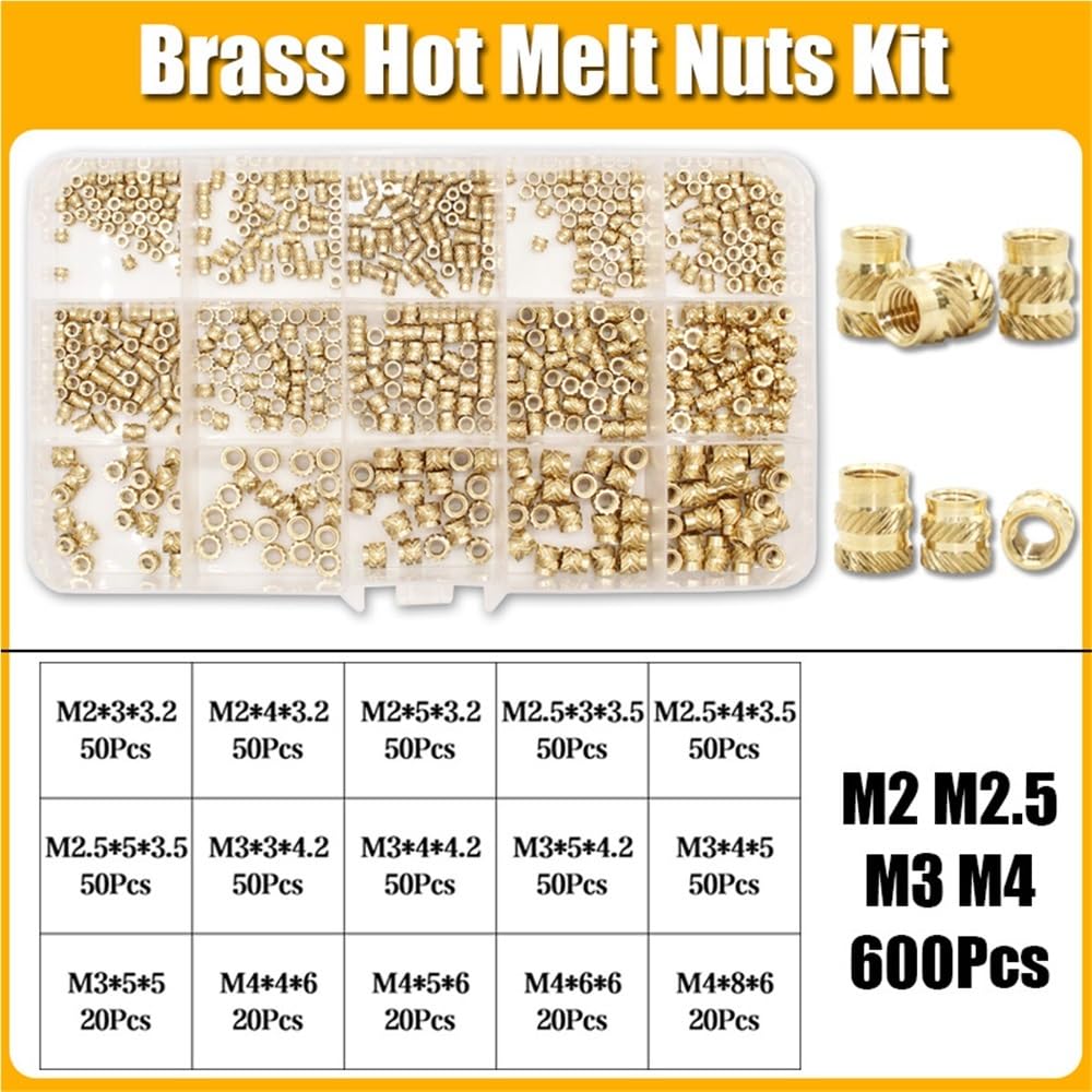 Inserto roscado de latón Insertos termofusibles termofusibles(1240piece M3M4)