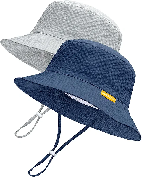 HONGTEYA Baby Sun Hat Toddler Boy Bucket Hat Kids Summer Beach Hat Wide Brim Sun Protection