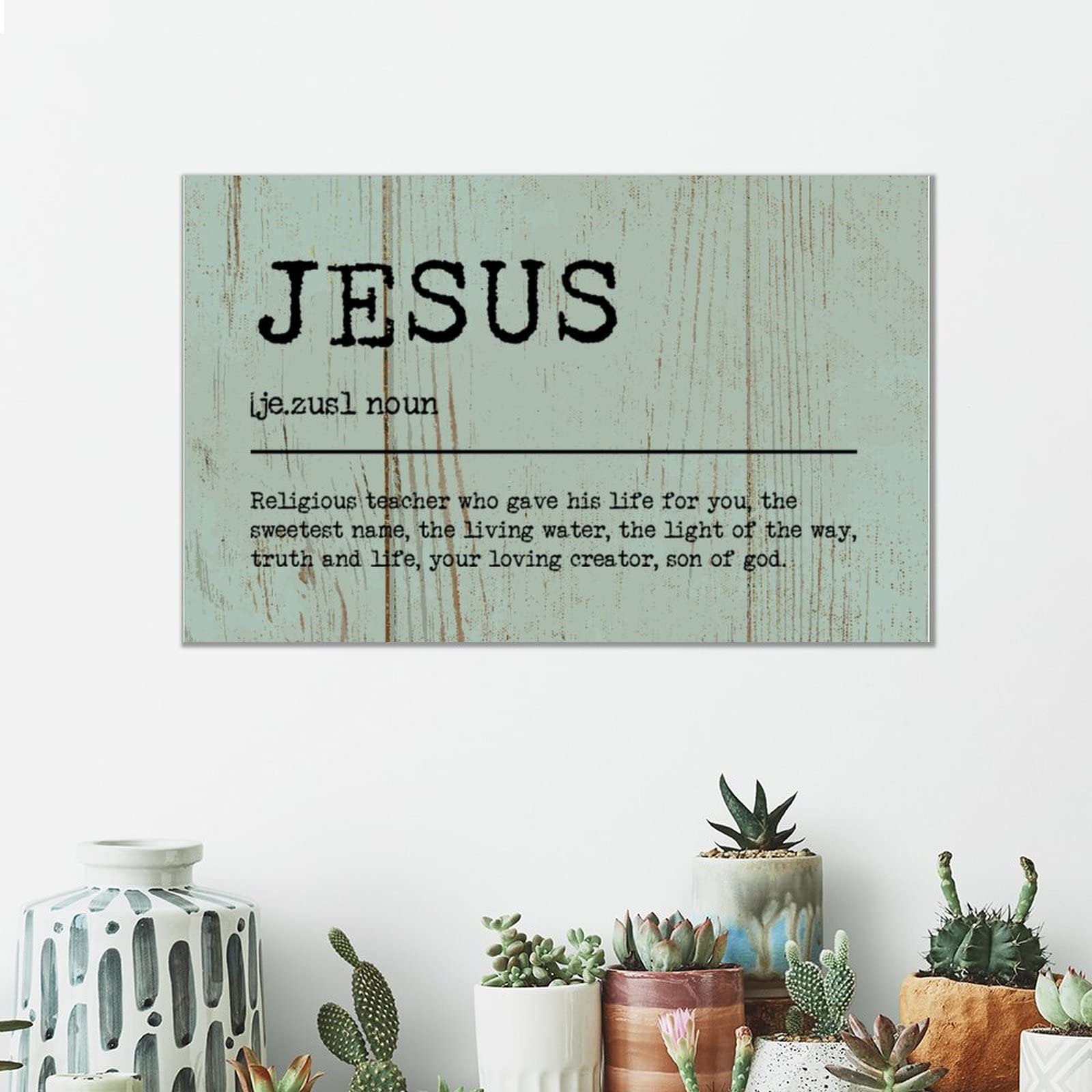 Targa da parete con citazione bianca e nera con scritta in lingua inglese Jesus is the reason for the season, con cornice rustica, decorazione per