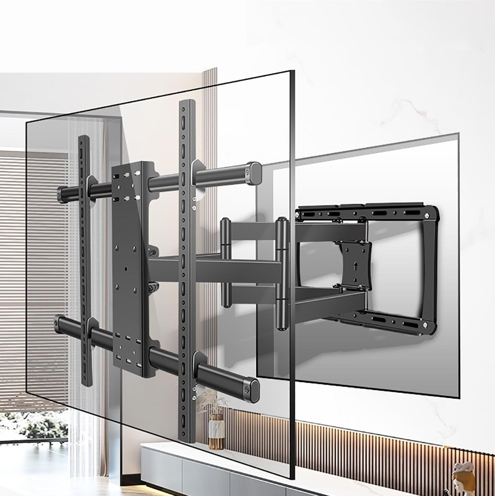 Soporte de pared articulado para TV para pantallas LED LCD planas y curvas, inclinable y giratorio con compatibilidad VESA de 800 x 600 mm