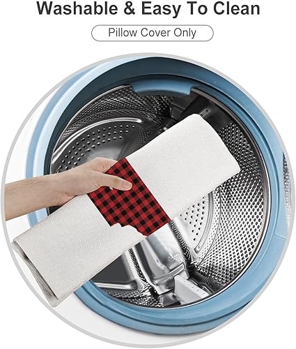 Miniatura 2 de Buffalo Red Plaid Cojines Decorativos para Sala de 18 x 18 pulgadas, Día de San Valentín, Amor del Estado de Estados Unidos, Tennessee, fundas de