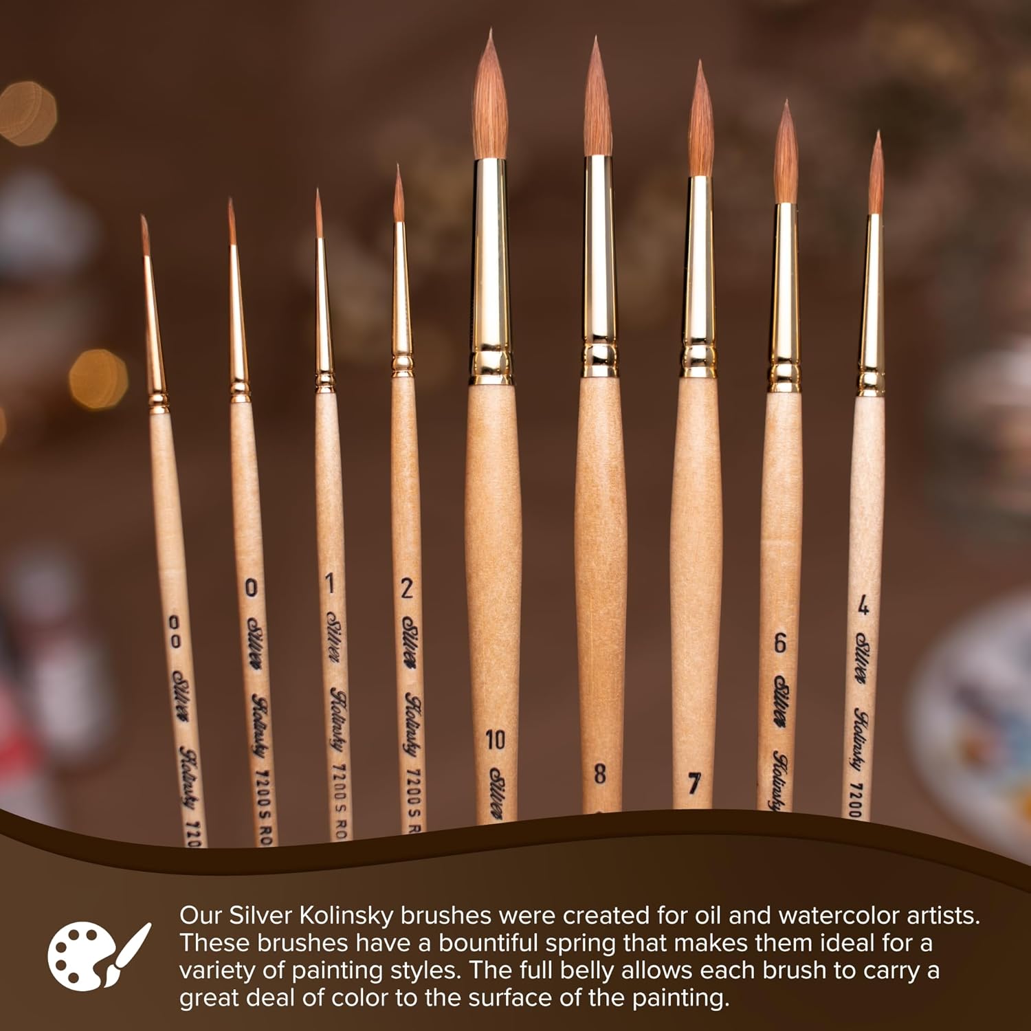 Silver Brush Limited 7200S6 Silver Kolinsky Round Brush for Watercolor and Oil, Size 6, Short Handle