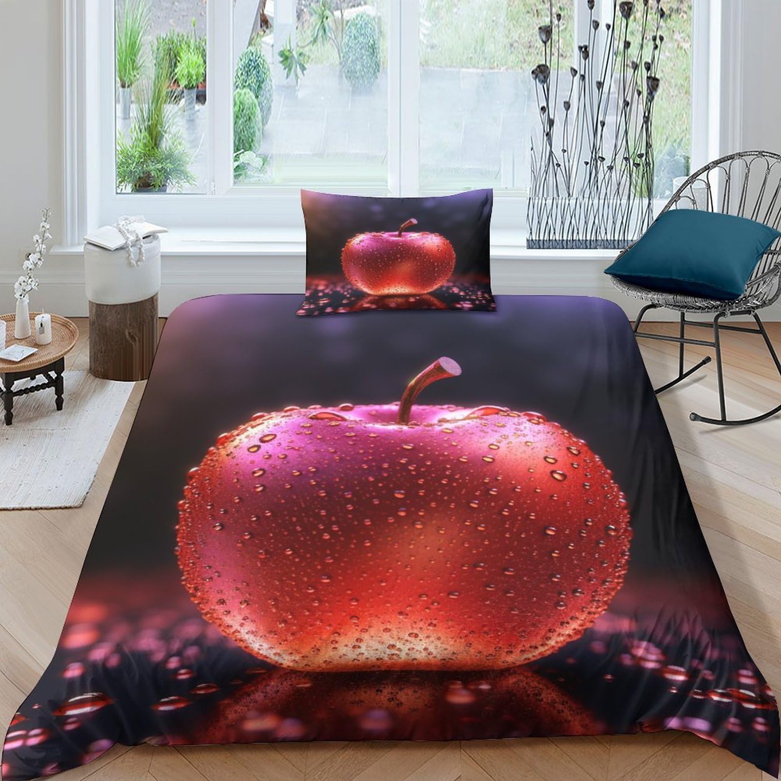 Parure de lit microfibre haut de gamme 135x200 avec sa housse de couette zippée