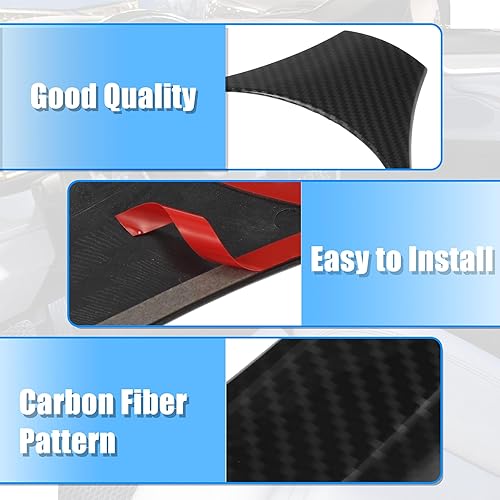 Miniatura 3 de X AUTOHAUX Cubierta interior negra del volante del modelo de fibra de carbono del ABS para BMW 1 3 Series 5 puertas M Sport Coupe E82 E87 E90 E93