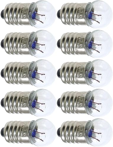 Miniatura 4 de MEETOOT Juego de 10 mini bombillas de tornillo de 2.5 V y 5 portalámparas E10  Bases de lámpara de latón puro de plástico negro para experimentos de