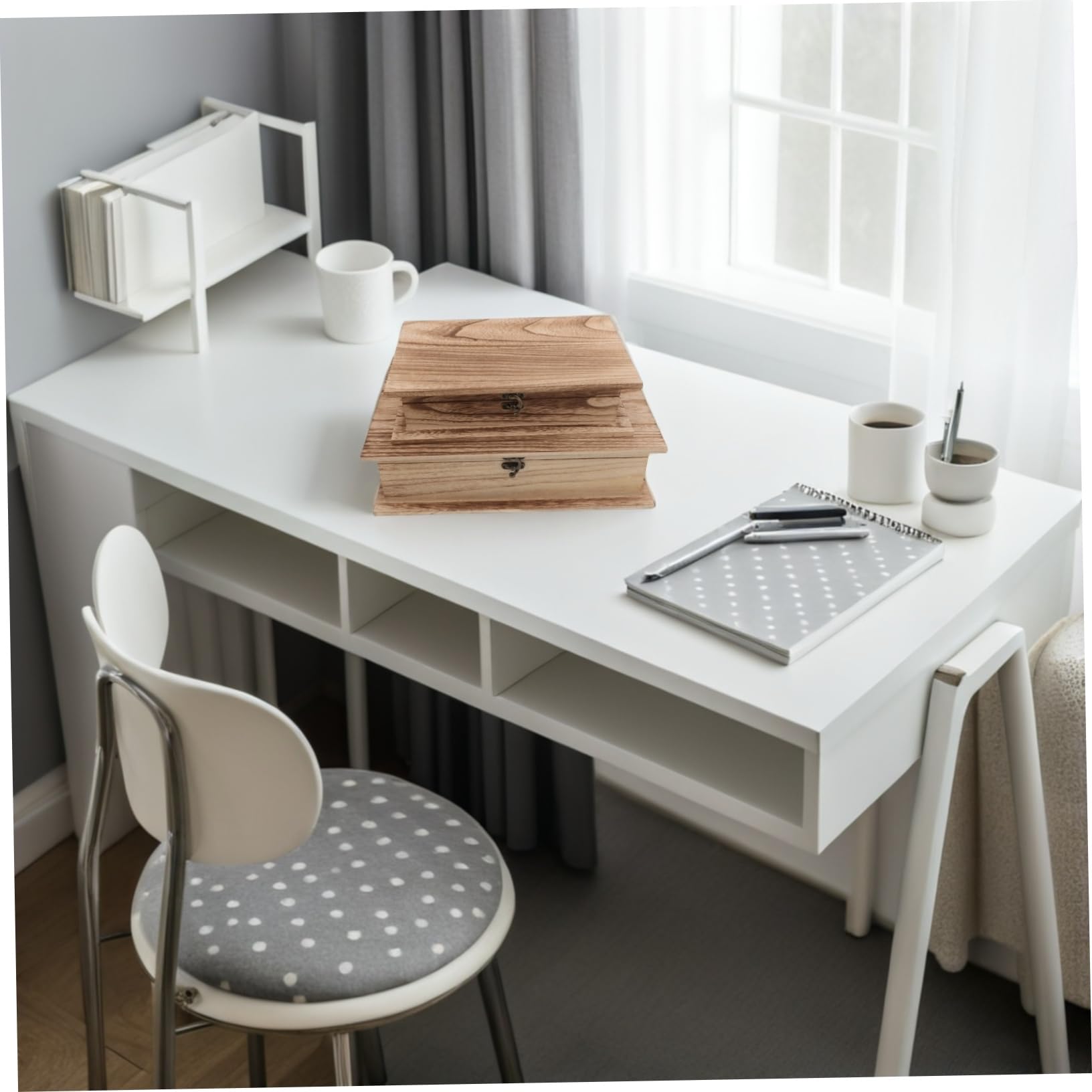 Cabilock 2 Piezas Caja De Madera Para Guardar La Biblia Organizador Clásico De Madera Caja De Recuerdos Para Estudio Dormitorio Decoración