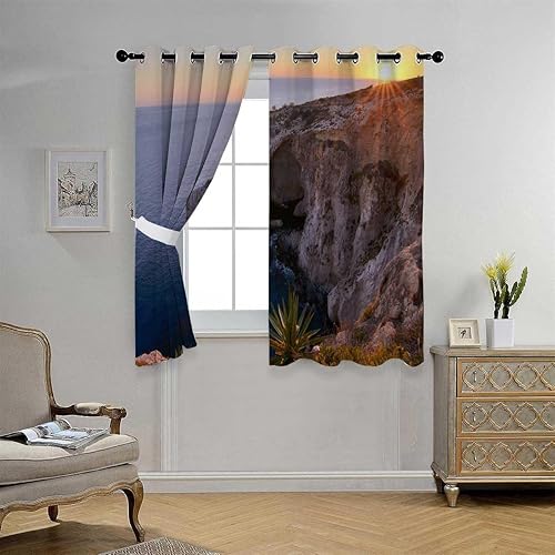 Miniatura 2 de Paraban para Dividir Espacio Coastline Coast Beach Cortinas deslizantes para puertas corredizas de vidrio, cortinas para Ventanas de Cuarto 85
