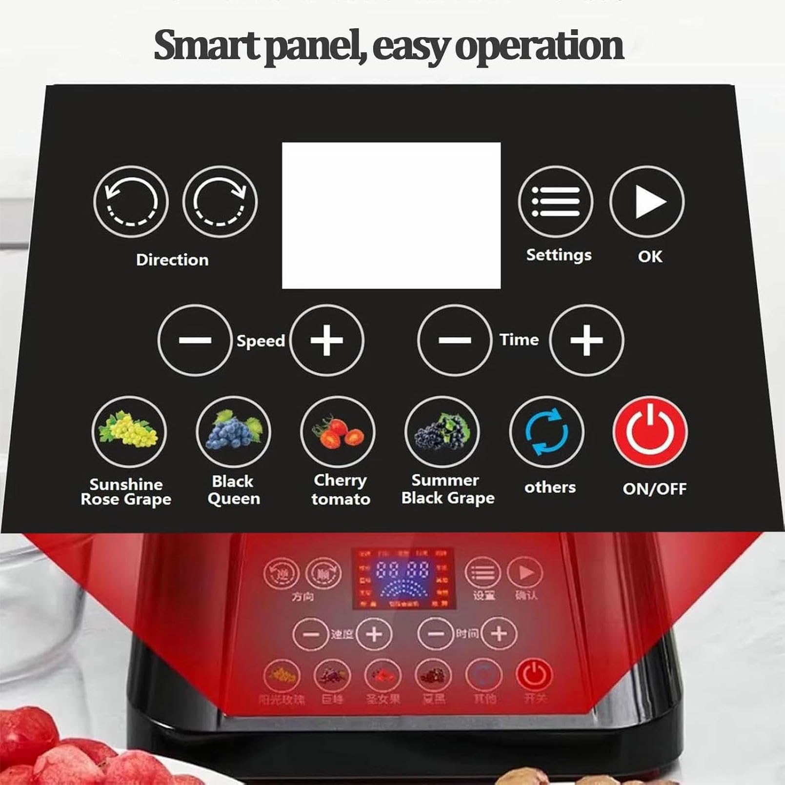 Pelador De Uvas Eléctrico, Pelador De Uvas Automático con Ajustes Ajustables Y Pantalla LCD, Gran Capacidad 500 G, para Cocina Casera para Uvas, Tomates, Arándanos Blanco
