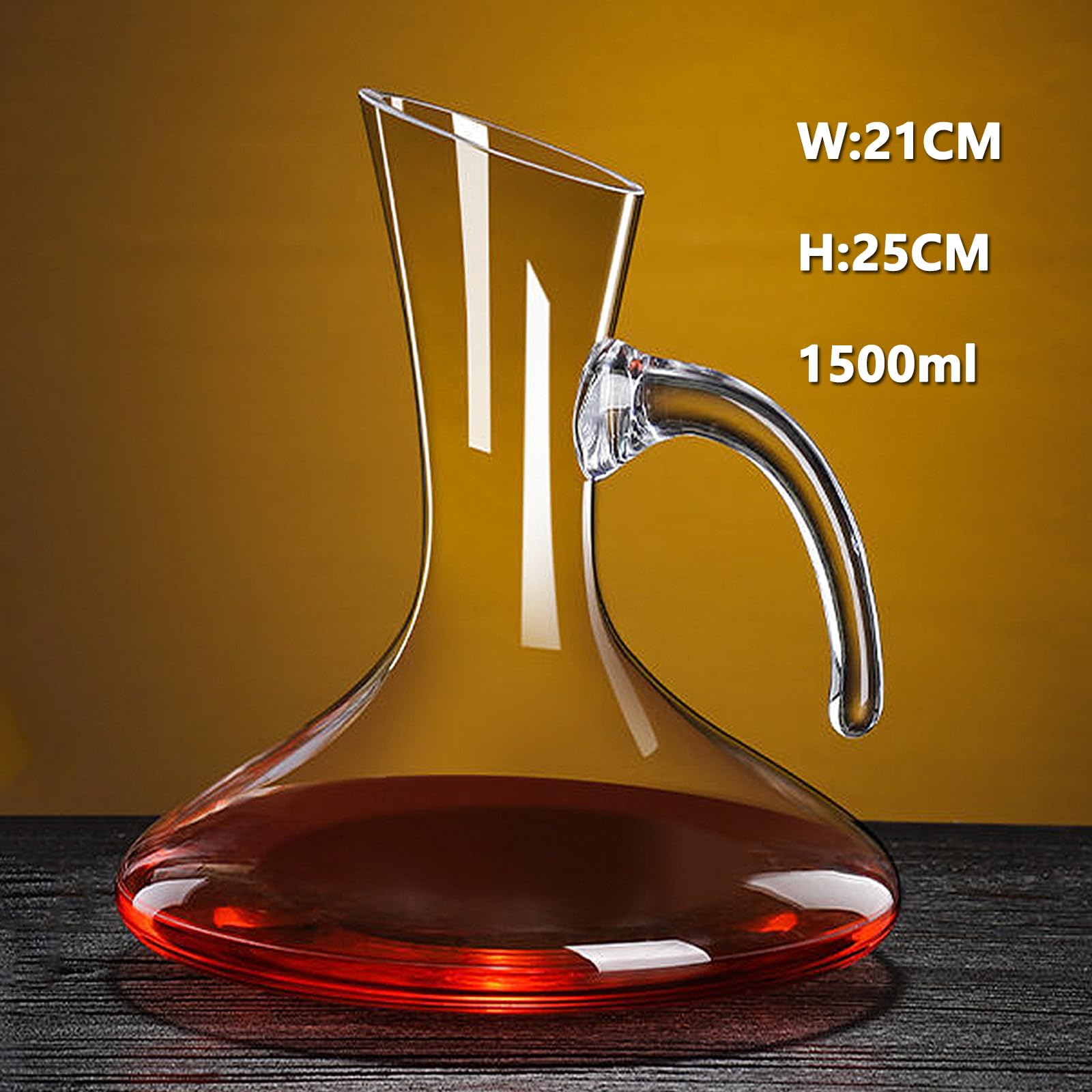 Decantador de vino tinto, aireador de jarra de cristal, jarra de vino de cristal 100% sin plomo, aireador de vino único y accesorio para los amantes del vino (1,5 L-2)