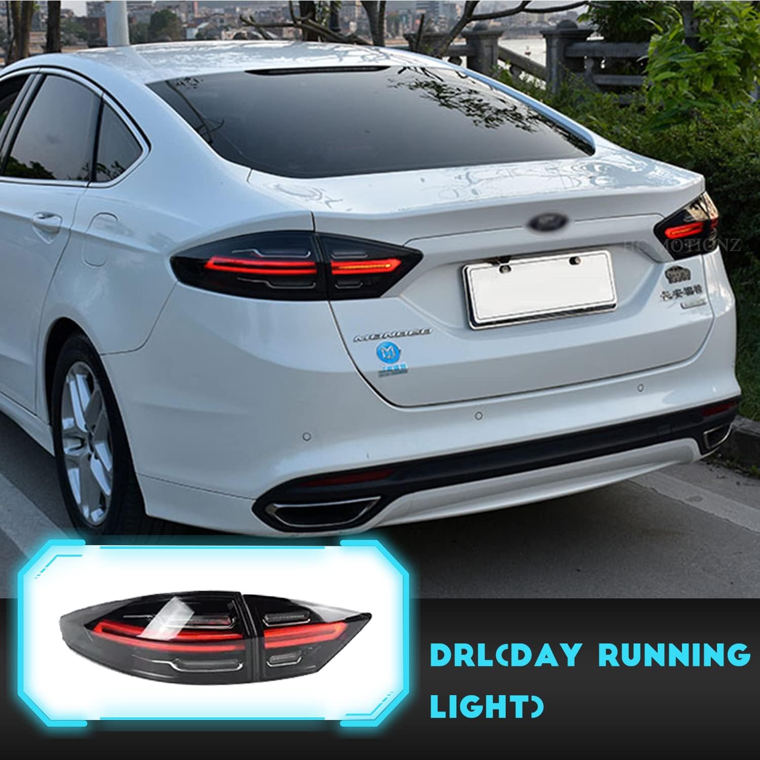 HCmotion LED Tail Lights For Ford Fusion Mondeo 2013-2016 Smoke Rear LampAssembly