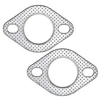 2 Inch 50mm Exhaust Gaskets Exhaust Gasket 2 Screws for Muffler Flange Manifold High Temperature Graphite with Fire Ring Pack of 2