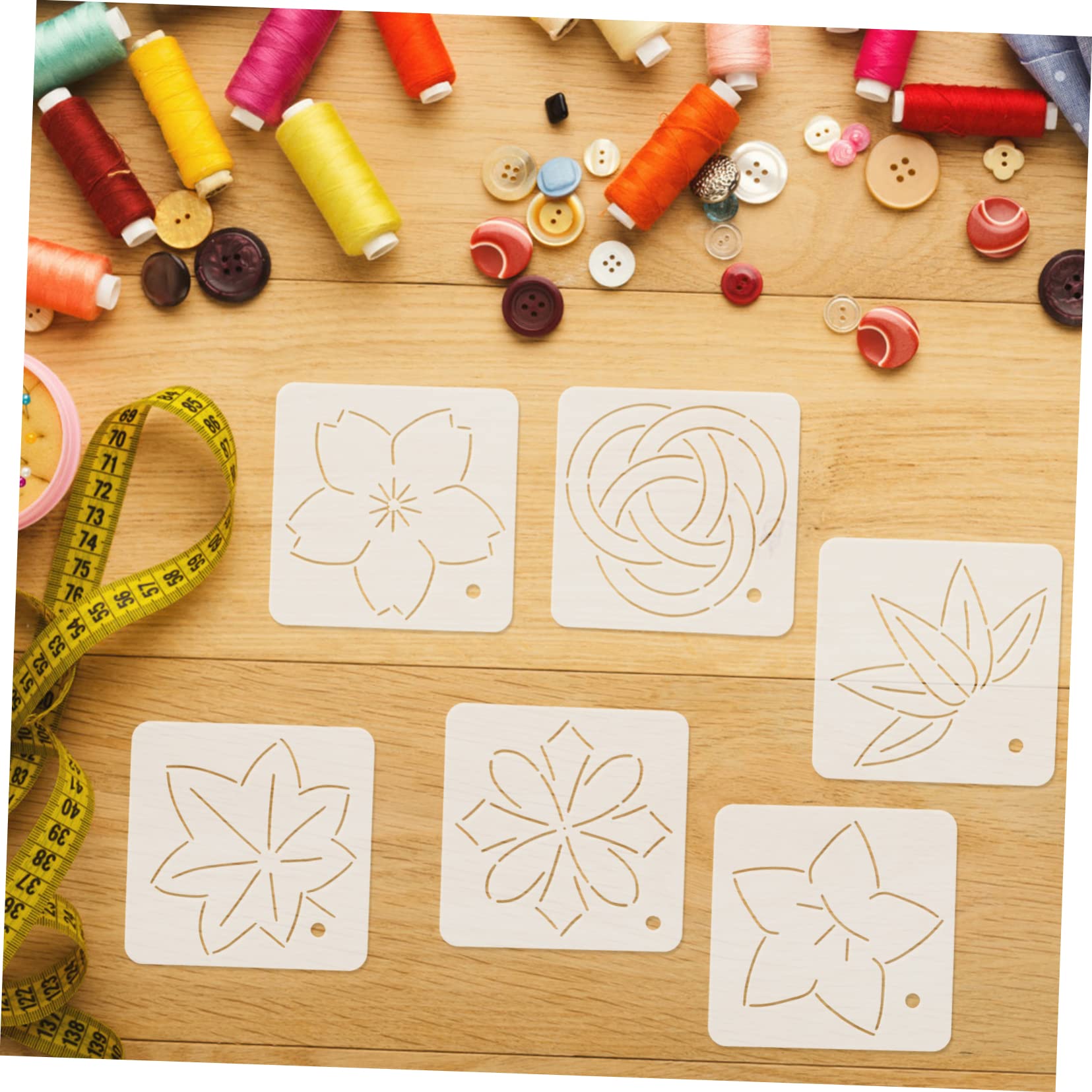 STOBOK 18piezas Plantillas De Acolchado Acrílico Para Bordado y Costura De Herramientas De Manualidades Diseños Reutilizables Para Patchwork y Acolchado