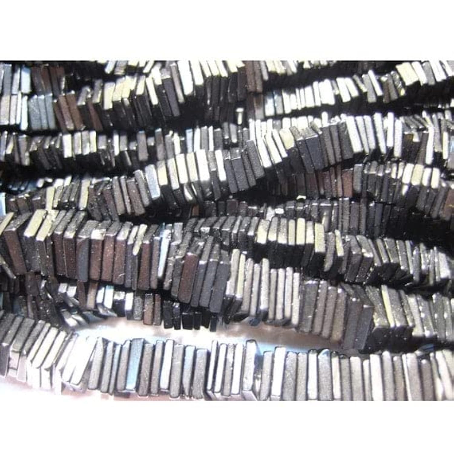 Fil de spinelle noire naturelle 6mm, perles carrées pour enfilage et création DIY
