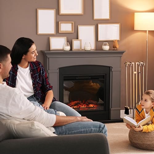 Miniatura 5 de Chimenea y poker de hierro chapado en latón de 25 pulgadas, accesorio de herramienta de chimenea, póker de chimenea para interiores y exteriores