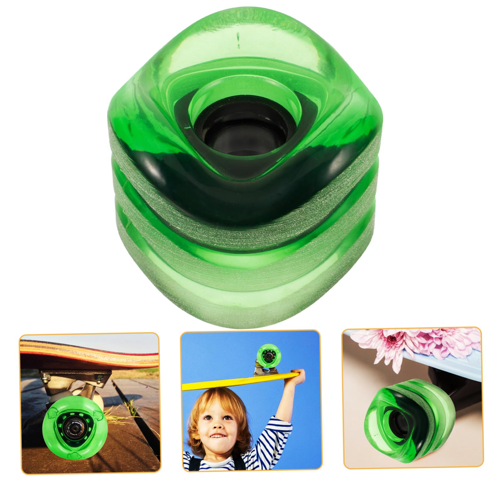 Mikikit 4pcs Special Shaped Wheel Skate Wheels Skateboard Wheels Skating Skateboard Cruiser Wheels Inline Skateboard Modify Wheel Curved Skateboard Wheel Imported Polyurethane