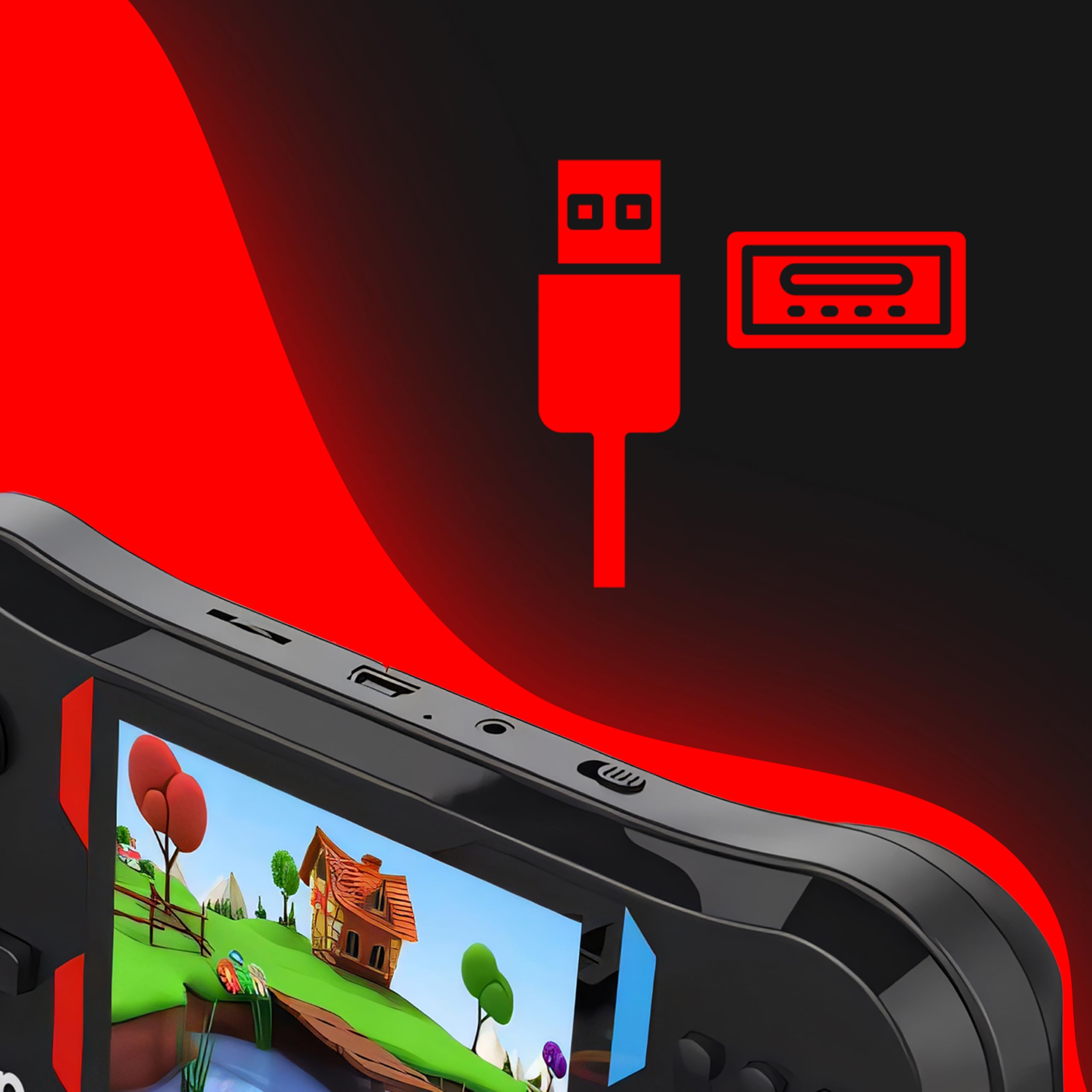 Retoo Console di gioco portatile retrò con display LCD 3,5 pollici, per due giocatori con 500 giochi classici, batteria 1200 mAh, schermo, console per videogiochi retrò per bambini, console da gioco