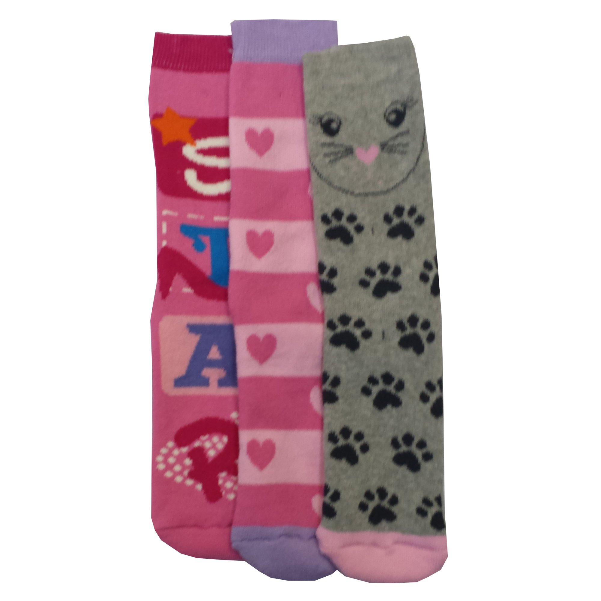 Britwear 3 x Girl Kid Children Gripper Thermal Warm Motif Design Socks Anti Non Slip Grip Sock Size: 12-3