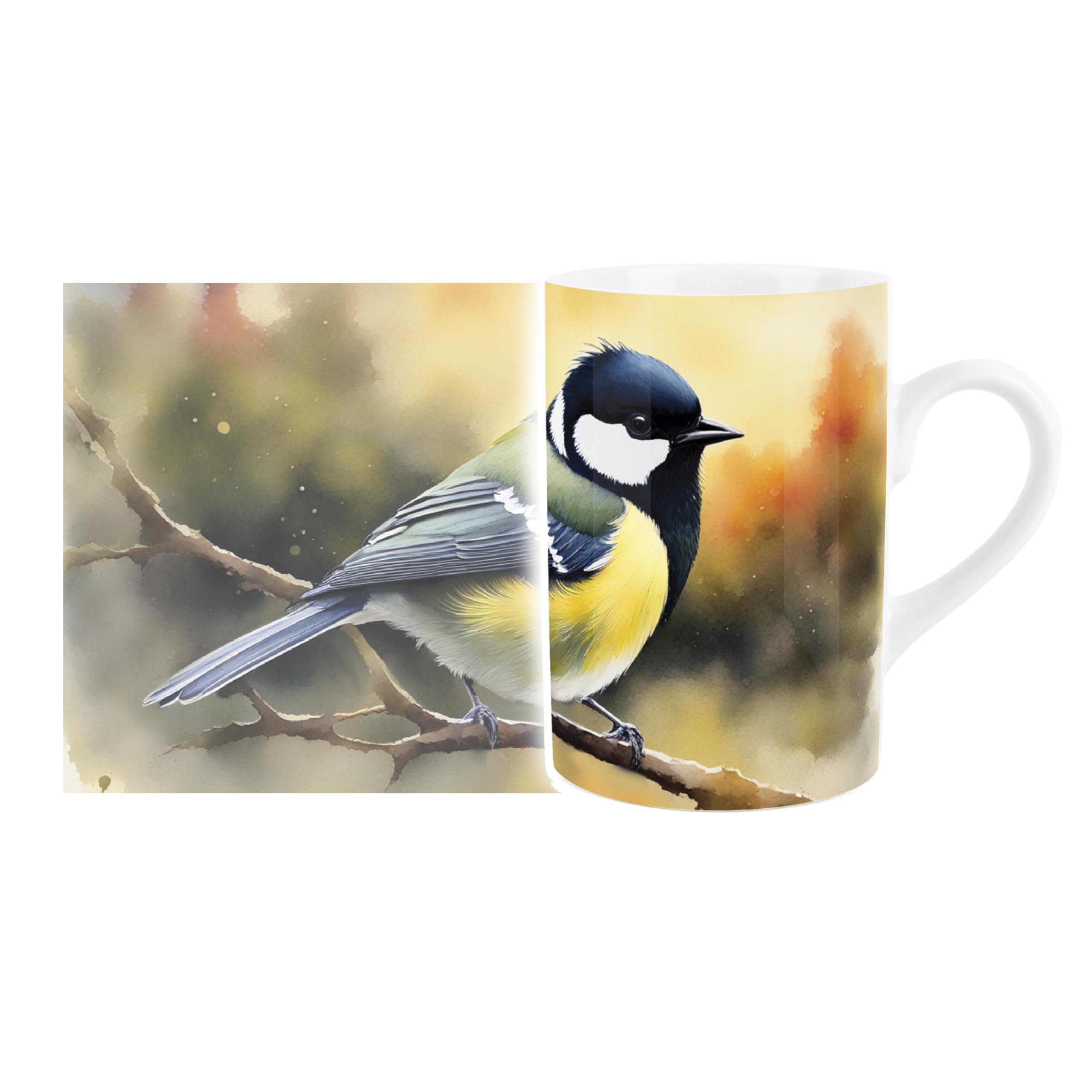 Purely Home Great Tit British Wildlife Mug - Countryside Animals/Birds Artwork - Tea Coffee Hot Drinks Ceramic Mug Gift/Present