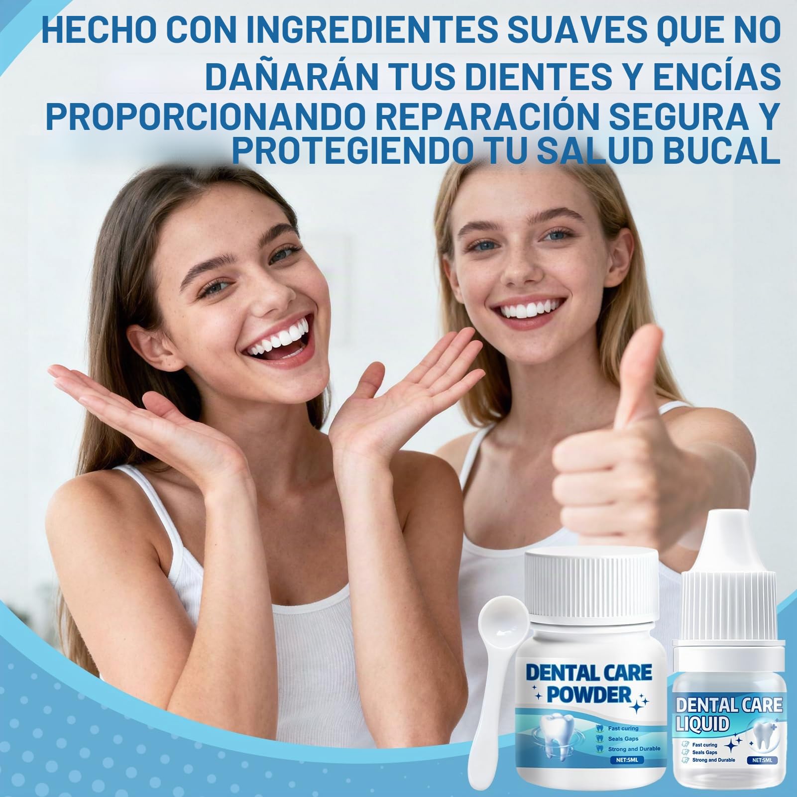Cemento Dental Permanente para Coronas, Puentes y Caries