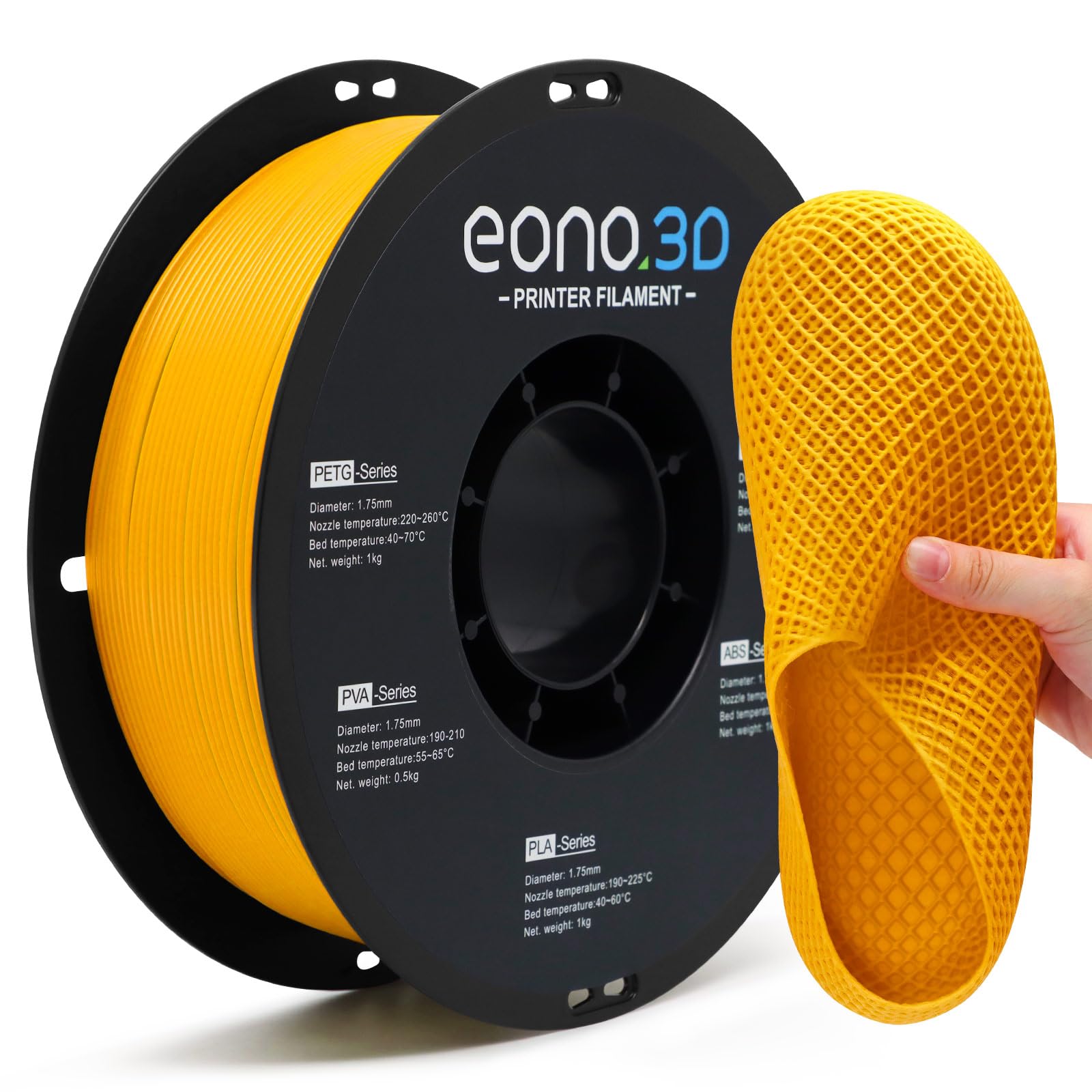 Matte TPU Filament 1.75mm, 1kg - Shore 95A Flexible &amp; Durable TPU, Matte Yellow, Low-Gloss Matte Finish, Minimal Layer Lines, for Phone Cases, Wearables &amp; Functional Parts