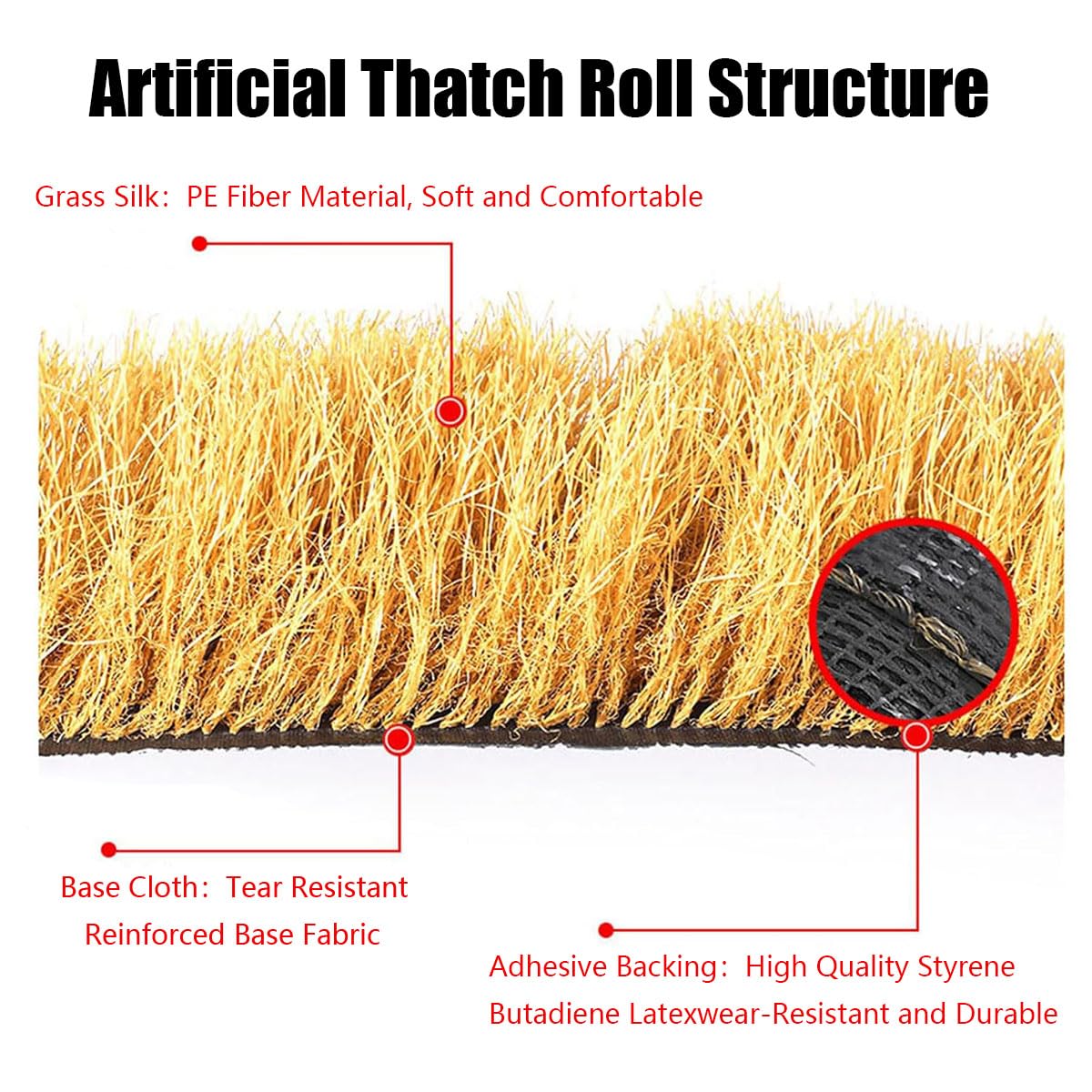 Rollo De Techo De Paja Mexicana, Teja De Paja De Palma para Techos De Paja para Tiki, Bar, Cabaña, Patio, Piscina, Playa, Fiesta Hawaiana Y Decoración, Sin Manteni(Size:1 * 20m(3.2 * 65.6ft))