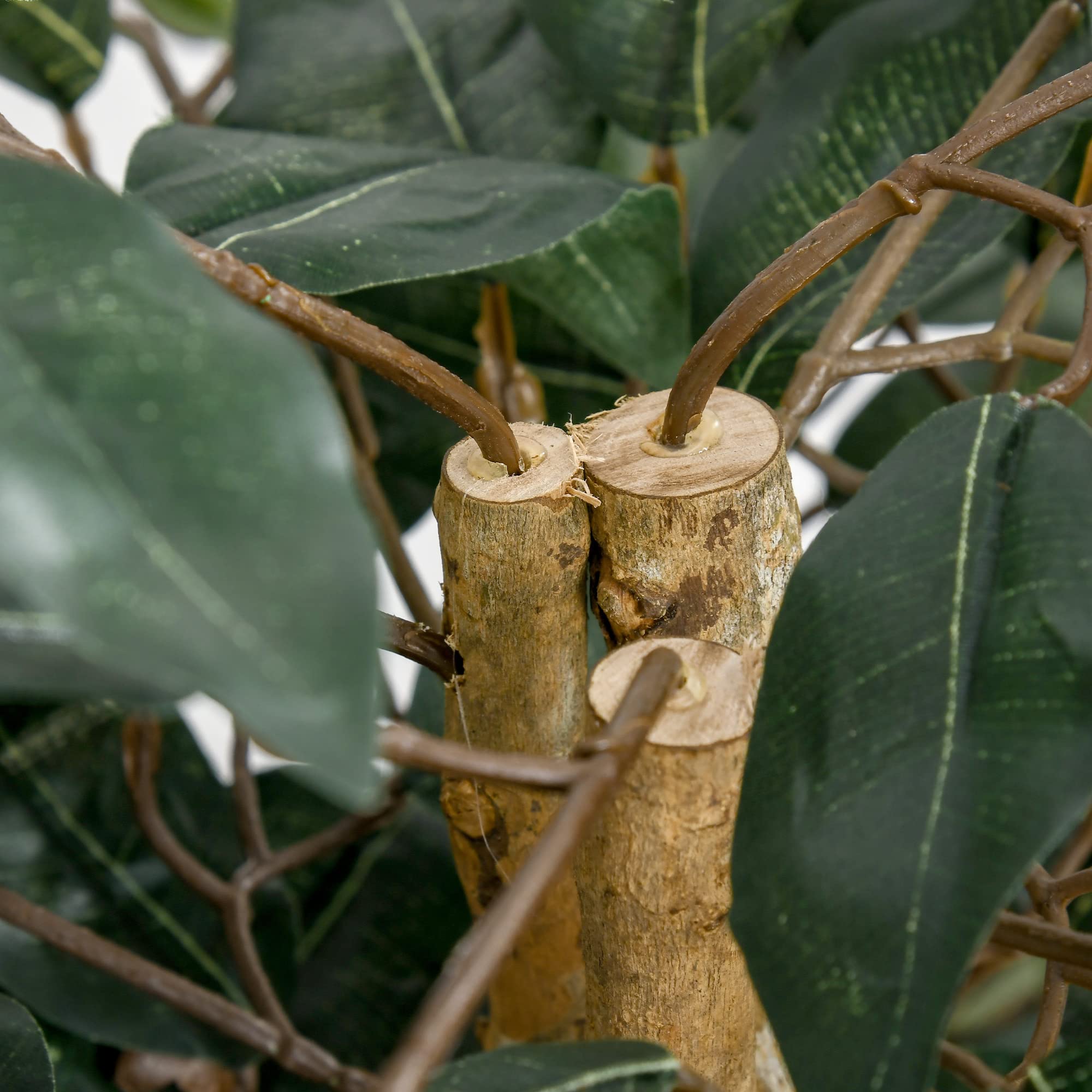 HOMCOM Arbre Artificiel Plante Artificiel ficus Hauteur 1,5 m Tronc Branches Liane Lichen Feuilles Grand réalisme Pot Inclus