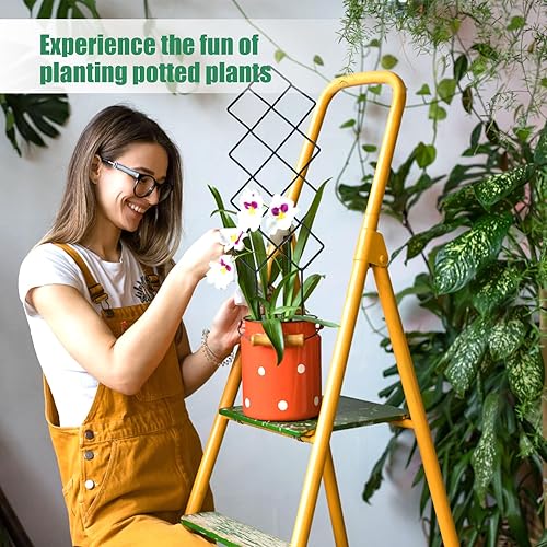 Miniatura 3 de Enrejado de metal para plantas trepadoras de interior, enrejado pequeño de 16.36 pulgadas para plantas en maceta, forma geométrica, celosía para