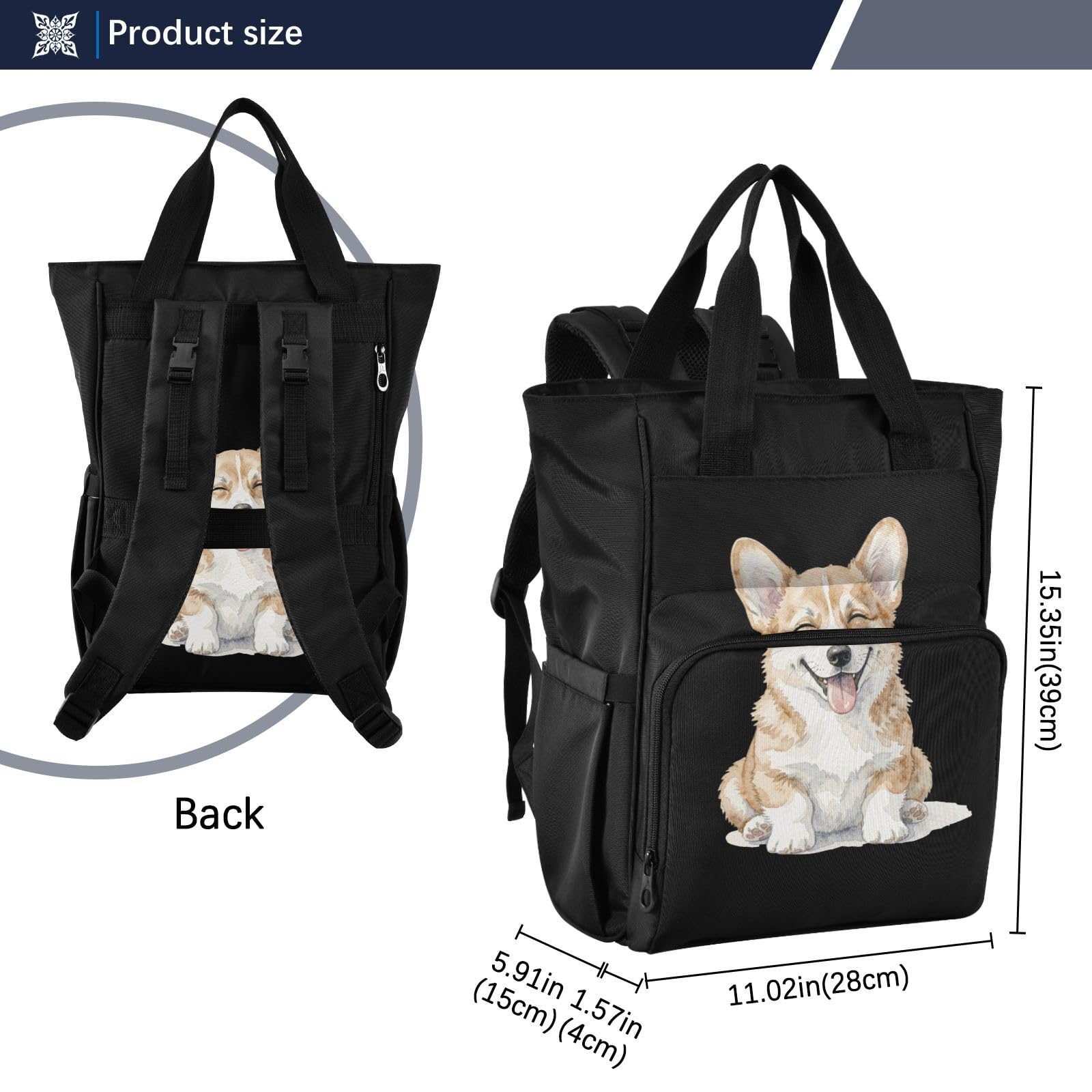 GuoChe Dobby - Mochila para pañales de nailon con múltiples bolsillos