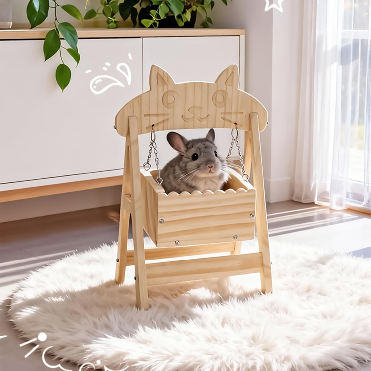 Generisch Amaca per criceti, accessori per piccoli animali, amaca con clip, piccoli mobili per animali domestici per gerbilli, topi, cincillà, furetto per interni ed esterni, per riposare (kak×2)