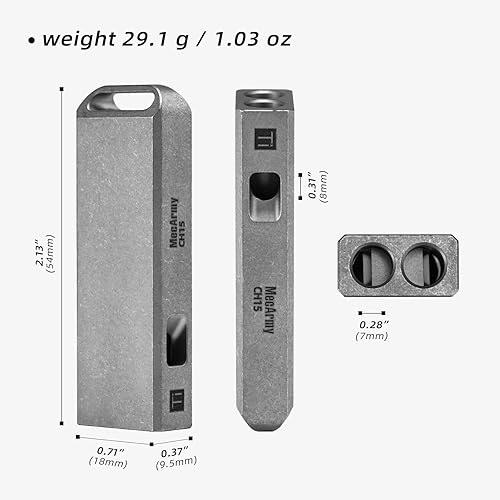 Miniatura 5 de MecArmy Silbato de titanio CH15 con diseño de doble tono y llavero, silbato de supervivencia fuerte y confiable para emergencias, exteriores,