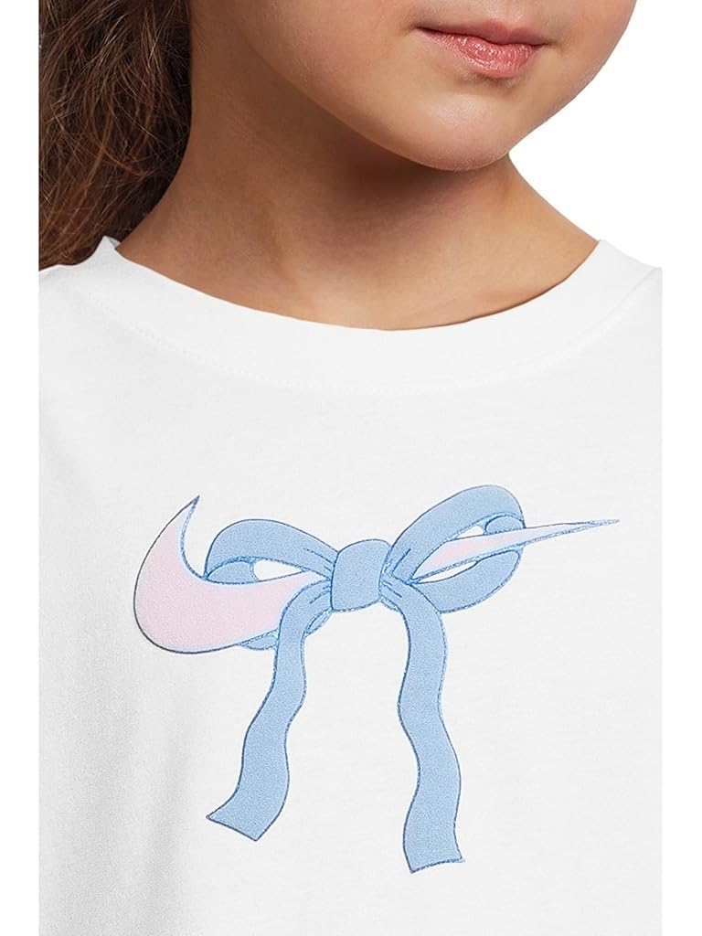White Nike Swoosh Ribbon T-shirt (Little Kid)