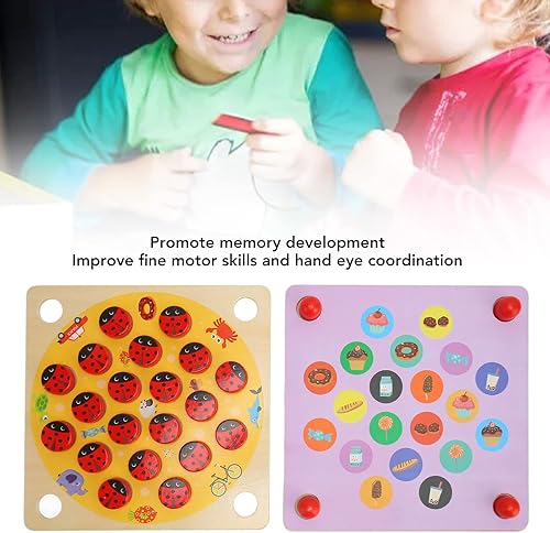 Miniatura 6 de Tablero de juego de memoria de mariquita, 20 piezas de ajedrez insecto juego de memoria de juguete de desarrollo cognitivo para personas con autismo