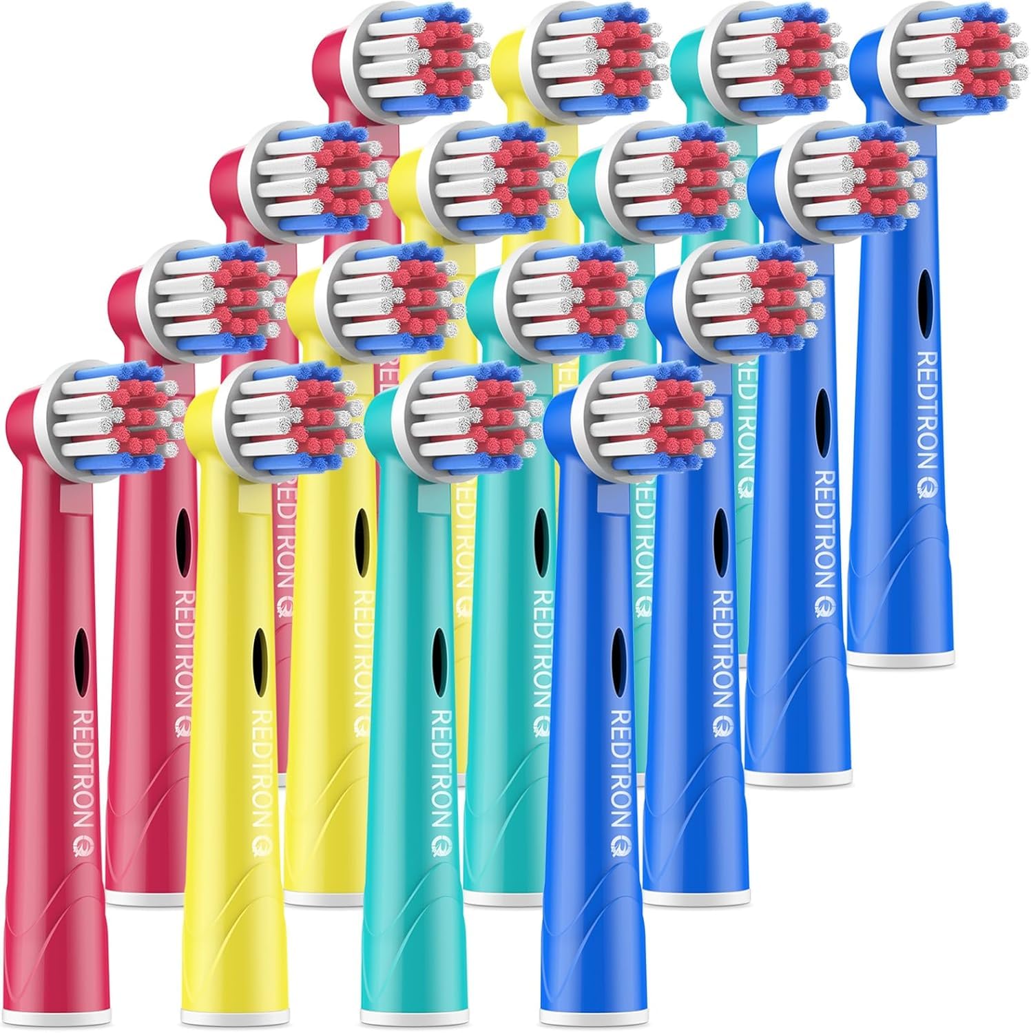 REDTRON Los pack de 16 cabezales para Oral B cepillos de dientes infantiles, cabezales para cepillos de dientes de limpieza profunda y precisa, cabezales de reemplazo para cepillo