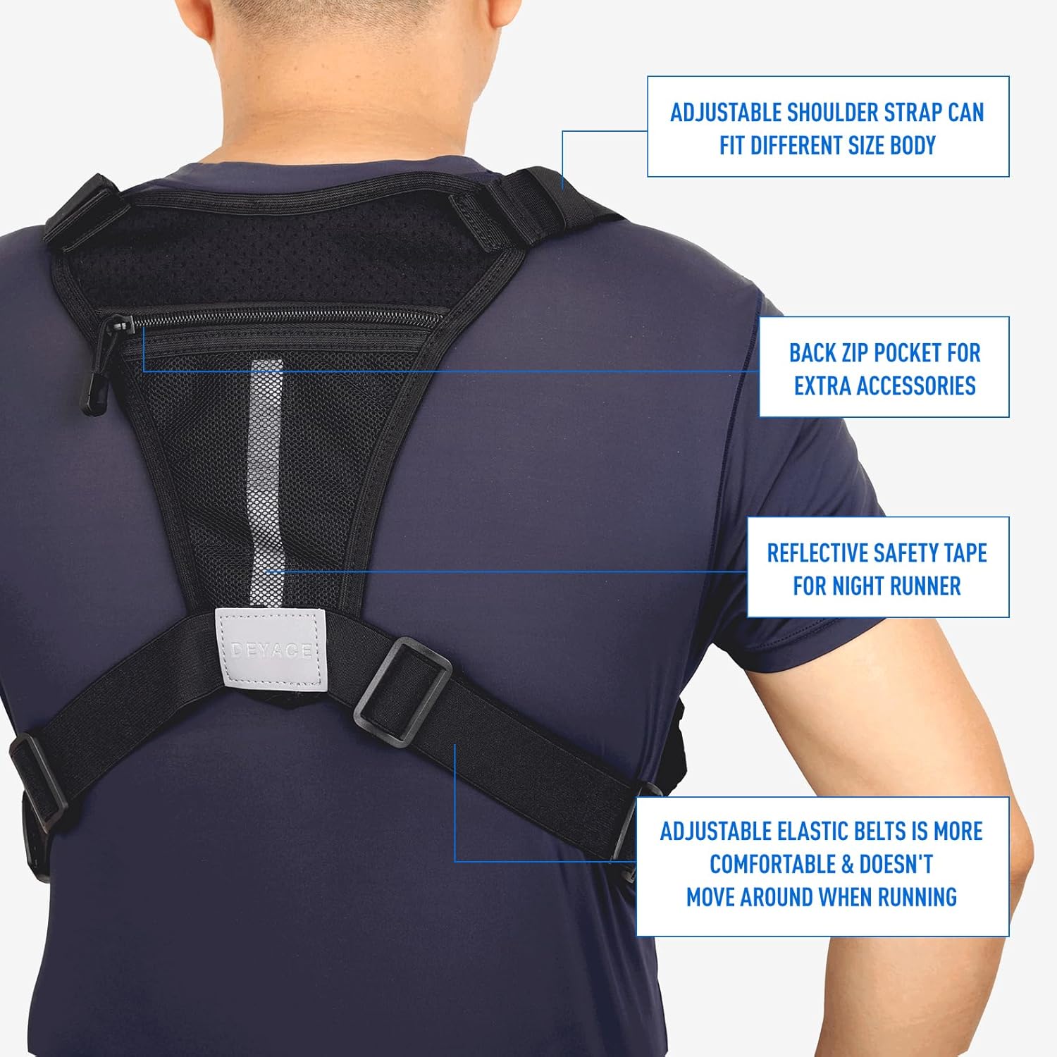 DEYACE Chest Bag For Men, Tactical Inspired Sports Utility Chest Pack, EDC Pouch Bag With Built-In Phone Holder for Workouts, Running, Cycling, Green
