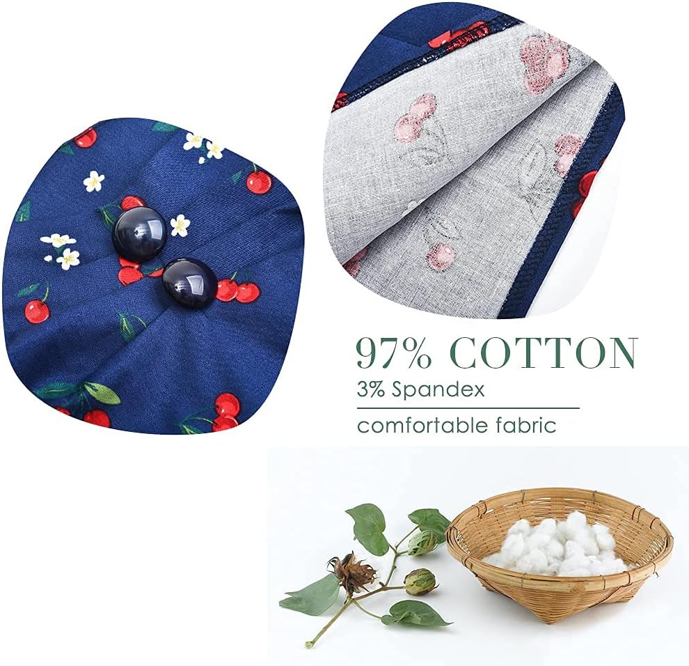 YARN & INK Women's Rockabilly Tops 1950s Pinup Shirt Casual Off Shoulder Vintage Blouse - Image 7