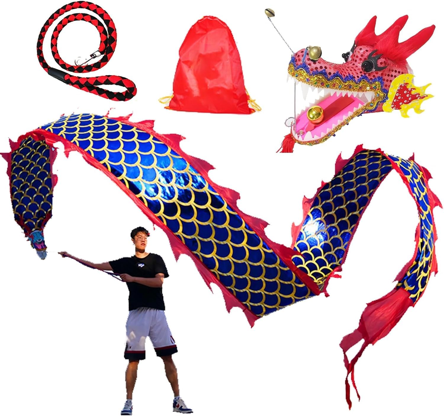 Drapeau de la danse du dragon bleu pour tonifier le corps et pratiquer la jonglerie adulte